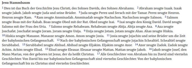 Matthäus 1 - Lutherbibel 2017 __ BibleServer